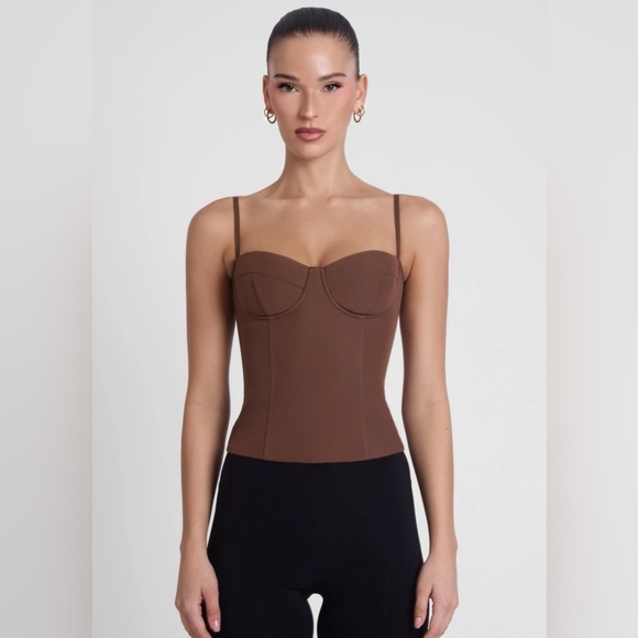 Leau Tops - Leau Clothing Bali bustier corset top- Brown, US M